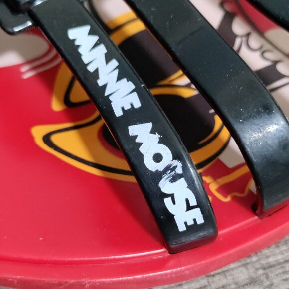 Grendene Kids Disney Minnie Mouse Sandals Size 1 US Red Black Strappy - Picture 7 of 11